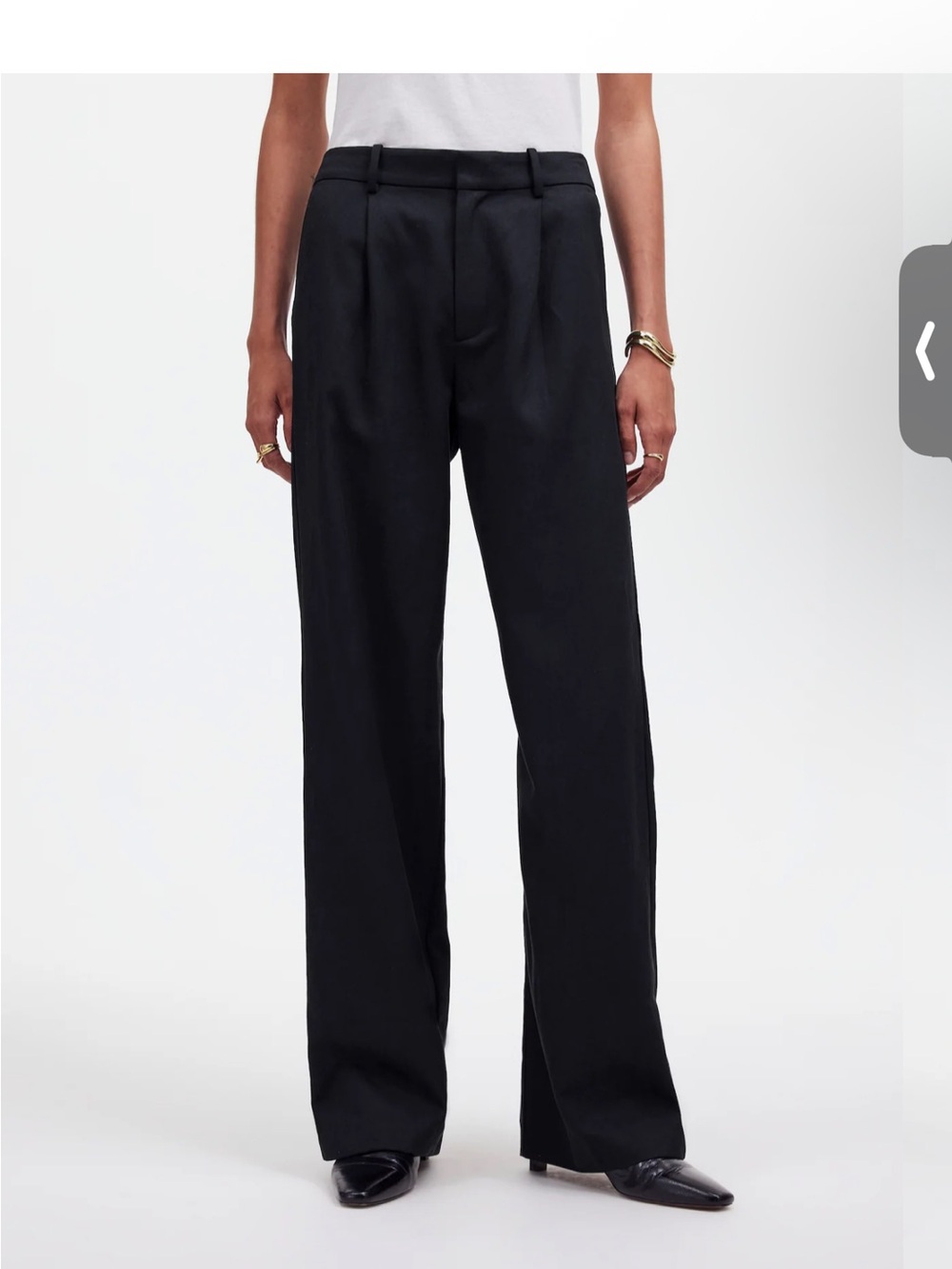 Madewell NWT Petite Slouchy Straight Pants Drapey Twill true black size 0P